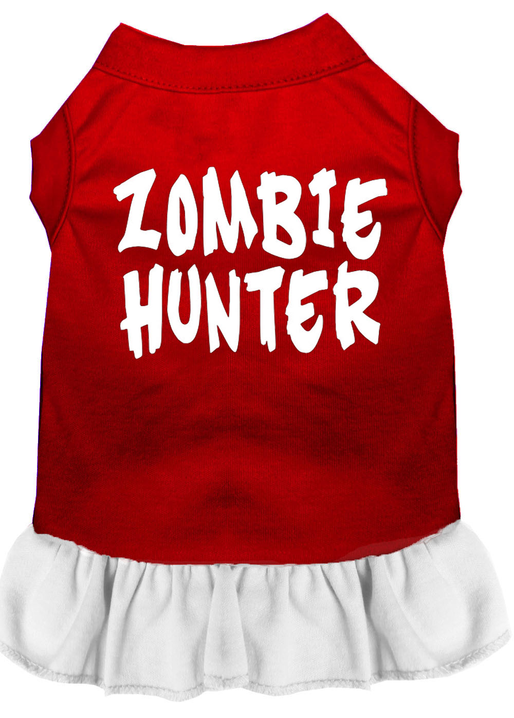 Zombie Hunter Screen Print Dress Red with White XL